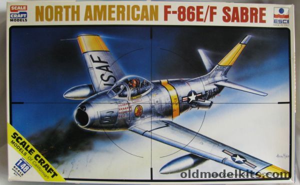ESCI 1/48 North American F-86 E/F Sabre - 4th FIW 334 Sq Kimpo Korea Major James Jabara / South African Air Force No.2 Sq 'Cheetah' / Spanish C-5 (F-86F) 131 Sq 13 Wing 1958, SC-4039 plastic model kit